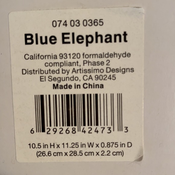 Blue Elephant 3-D Wood Wall Art New - Picture 4 of 4